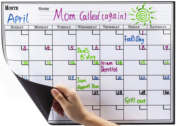 Wholesale Stain Resistant Surface Dry Erase Magnetic Fridge Calendar from china suppliers