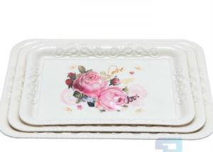 Wholesale Eco Friendly Flower Design 12.5 Inch Melamine Plastic Serving Trays from china suppliers