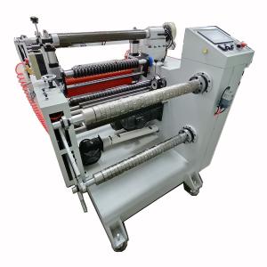 Wholesale Automatic PLC control differential shaft automatic tension control 650mm paper roll slitter PE film slitter rewinder from china suppliers