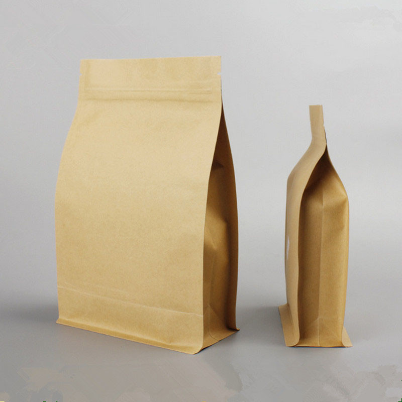 Wholesale Coffee Snack Nuts Kraft Paper Zip Lock Packaging Bags Resealable Foil Inside Oilproof from china suppliers