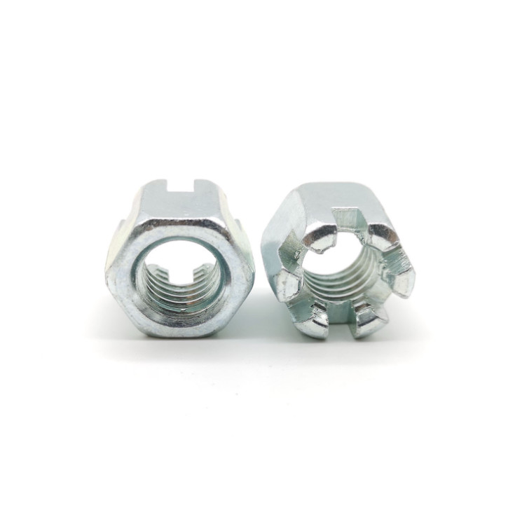 Wholesale Carbon Steel Zinc Galvanized Hexagon Slotted Nut M10 M12 Din 935 from china suppliers