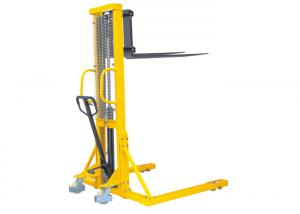 Wholesale 0.5 Ton Manual Straddle Pallet Stacker With Adjustable Forks Yellow Color from china suppliers