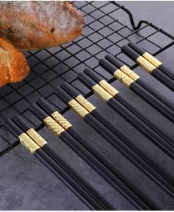 Wholesale Reusable Alloy Chopsticks 24cm Long Square Head Chinese Noodle Sushi Chopsticks from china suppliers