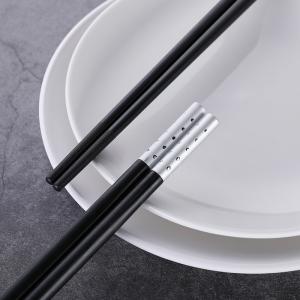 Wholesale Gypsophila Decoration Black Silver Alloy Chopsticks Durable Metal Chopsticks from china suppliers