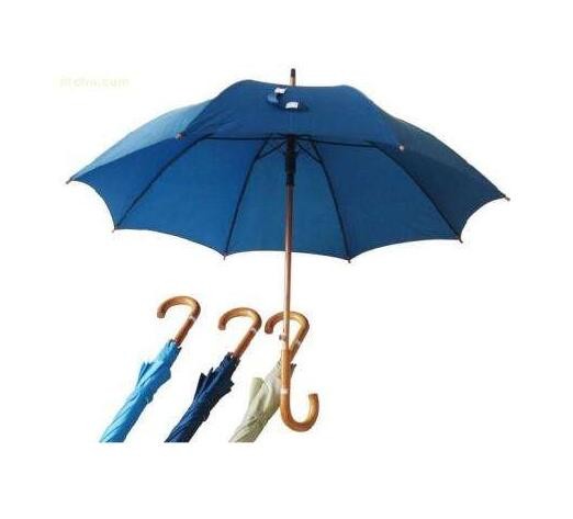 Wholesale Hook Handle Navy Blue Umbrella Wooden Handle Metal Frame With Fibreglass Ribs from china suppliers