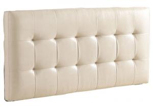 Modern White Padded Headboard Solid Wood Plywood Fabric Foam Material