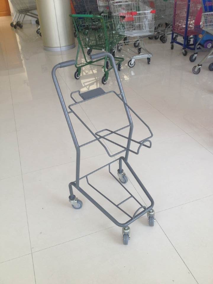 Wholesale Colorful Steel Shopping Basket Trolley With PVC / PU / TPR Wheel from china suppliers