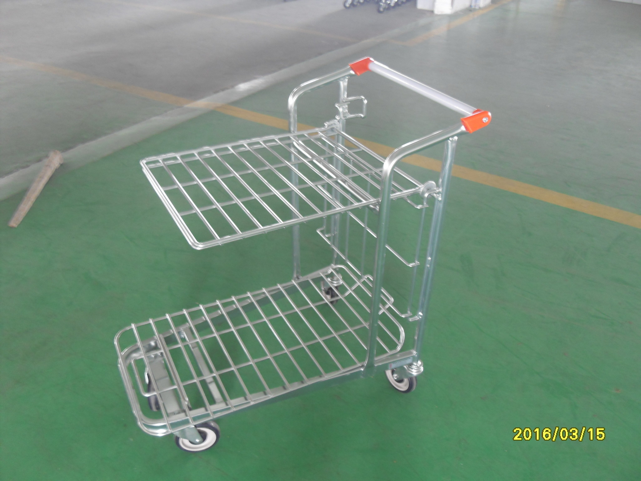 Wholesale Retail Store supermarket Warehouse Cargo Trolley with 5 inch swivel flat TPE casters from china suppliers