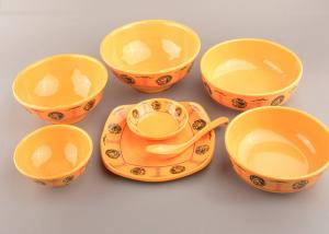 Wholesale Professional Melamine Serving Bowl Dish Spoon Set Dragon And Phoenix Yellow Style from china suppliers