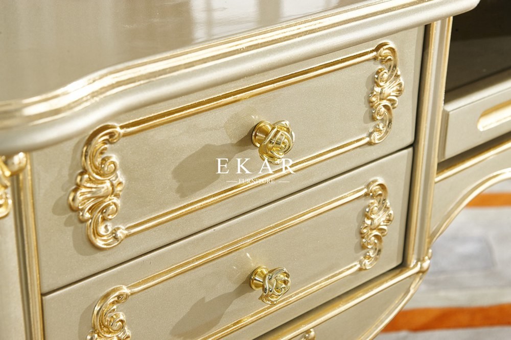 Wholesale Classic Home Office Table Carved Gold Wood Vintage Luxury Office Desk from china suppliers