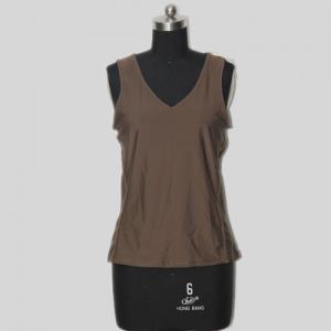 Wholesale V Type Neck Yoga Wear Clothing Brown Color Durable 4 Way Stretch Fabric from china suppliers