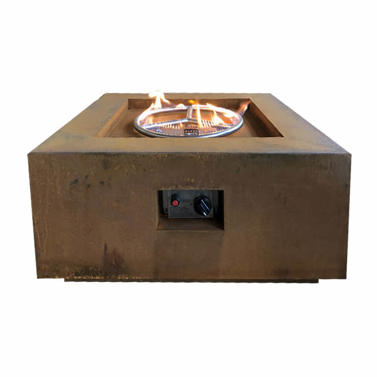 Wholesale OEM Rustic Rectangular Fire Pit Natural Gas Outdoor Firepit 0.8m from china suppliers