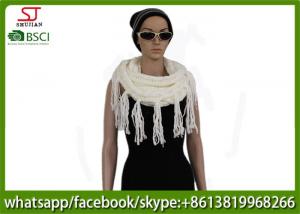 Wholesale 320g 80*25cm 100%Acrylic Knitting white snood scarf Hot sale  factory  keep warm fashion match clothes from china suppliers
