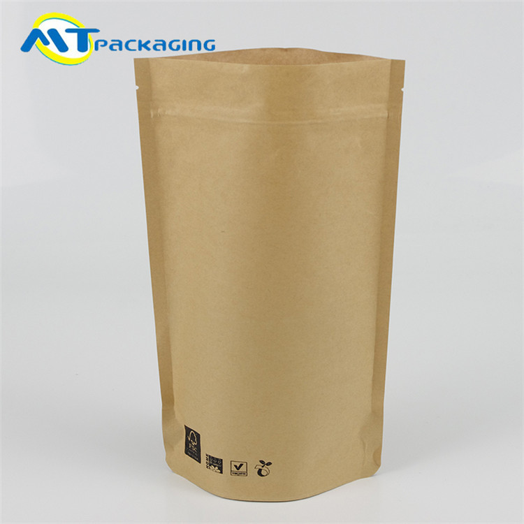 Wholesale Light Weight Kraft Zipper Pouch Gusset Bags , Biodegradable Stand Up Pouches from china suppliers