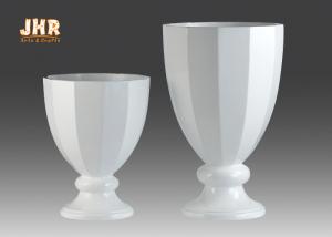 Wholesale Footed Glossy White Fiberglass Wedding Centerpiece Table Vases 2 Piece from china suppliers