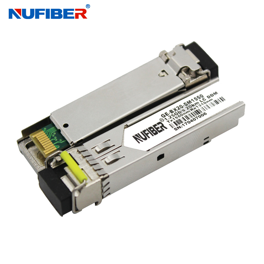Wholesale Simplex SM 1310 / 1550nm 20km LC WDM 1.25G SFP Module Compatible With Cisco from china suppliers
