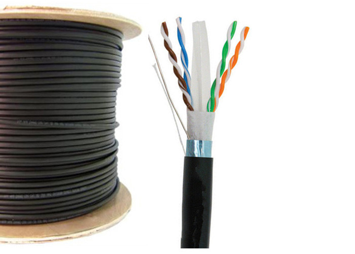 Wholesale Outdoor Double Sheath Bulk CAT Cable Direct Burial UTP / FTP Black Color from china suppliers