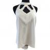 Buy cheap Hollow Out White 100% Viscose Women'S Tank Tops With Round Collar from wholesalers
