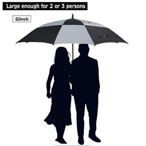 Wholesale 62 inch oversized Travel Square Golf Double Layer Air Vent Umbrella Windproof Large Straight Handle for men and women from china suppliers