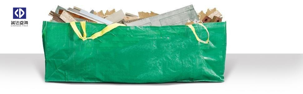 Wholesale Green FIBC Bulk Bags 1 Ton 1500KGS 1000KG Jumbo Skip Bags For Construction Waste from china suppliers