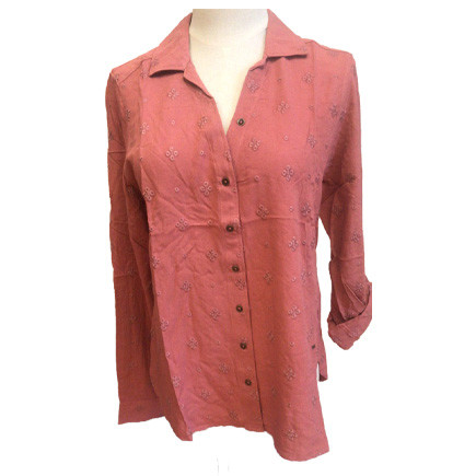Buy cheap 100% Viscose Ladies Embroidered Blouse With Turn Down Collar from wholesalers
