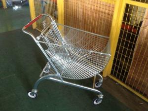 Wholesale Fan shape store shopping trolley with 4 swivel 4 inch flat casters from china suppliers