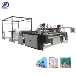 China Automatic color glue lamination kitchen towel embossing toilet paper rewinding machine for sale