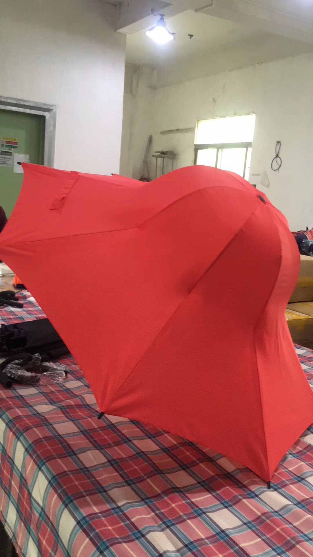 Wholesale Special Shape Cap Red Large Collapsible Umbrella With Black Steel Frame from china suppliers