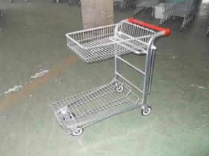 Wholesale Warehouse cargo plat form trolley with top folding basket and 4 swivel flat casters from china suppliers