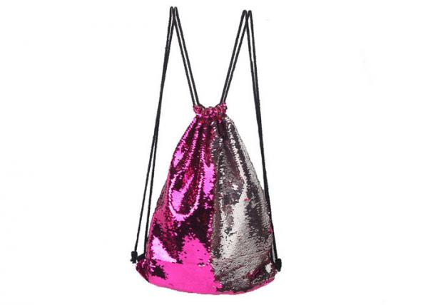 Quality Hot Sale Rose Red and Silver Reversible Sequins Backpack Bag for sale