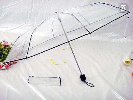 Wholesale Folding See Through Umbrella , Clear Bubble Umbrella With Black Trim Manual Open from china suppliers