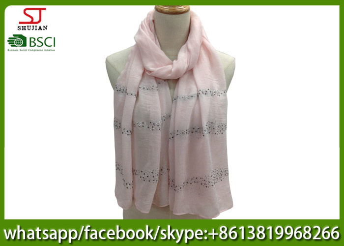 Wholesale China supplier stripe silver shawl gilding spring summer pink scarf 70*180cm 20%Cotton 80%Polyester keep warm from china suppliers