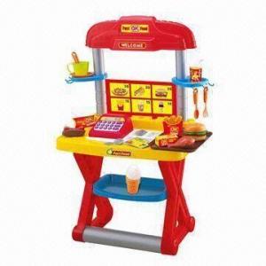 Wholesale Children's Kitchen Play Set, Fast Food Cashier Desk with Cash Register from china suppliers