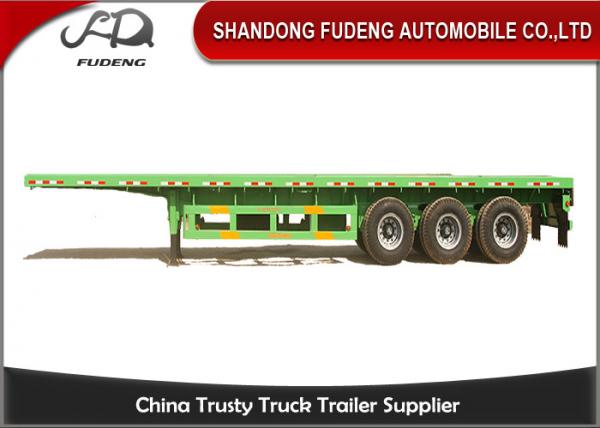 Quality 3 axle 40ft container 60Ton flatbed trailer price with mechanical suspension for sale