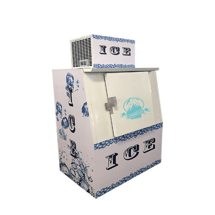 Wholesale Gas Station Ice Cooler Upright Solid Door Freezer Ice Storage Bin from china suppliers