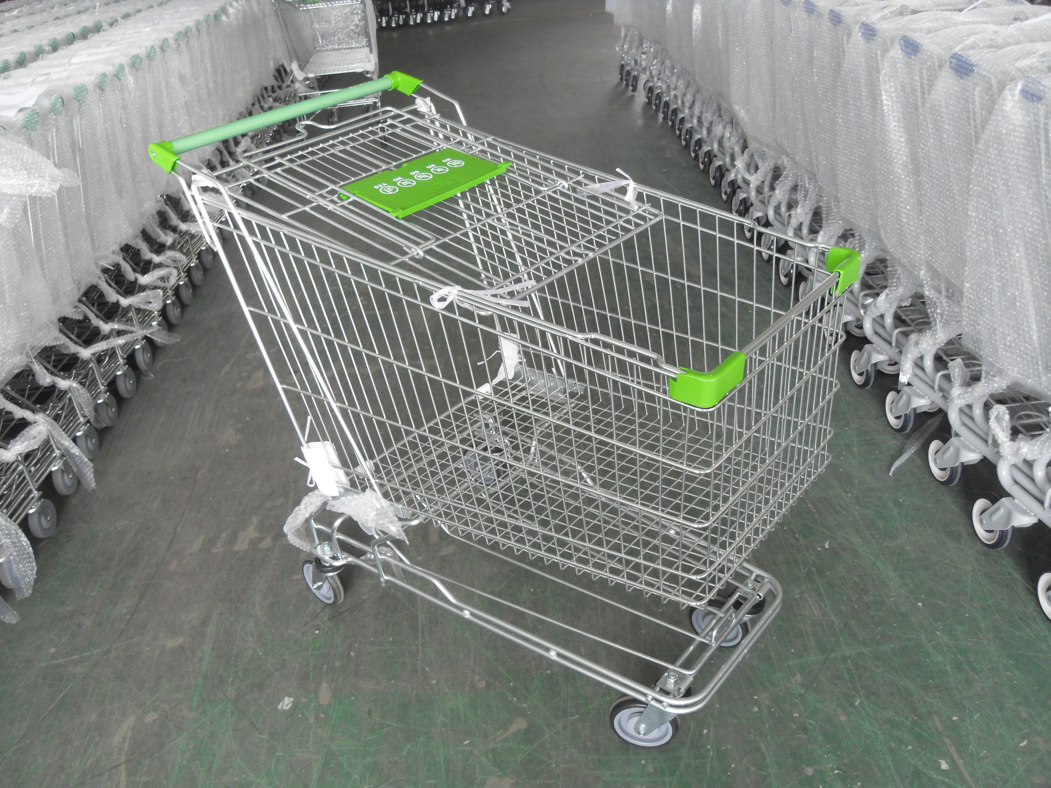 Wholesale 180 Liter Steel Wire Grocery Store Shopping Cart , 4 Wheel Shopping Trolley from china suppliers
