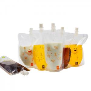 Wholesale BPA Free Transparent Clear Frozen Drinking Pouch With Spout Disposable Stand Up from china suppliers