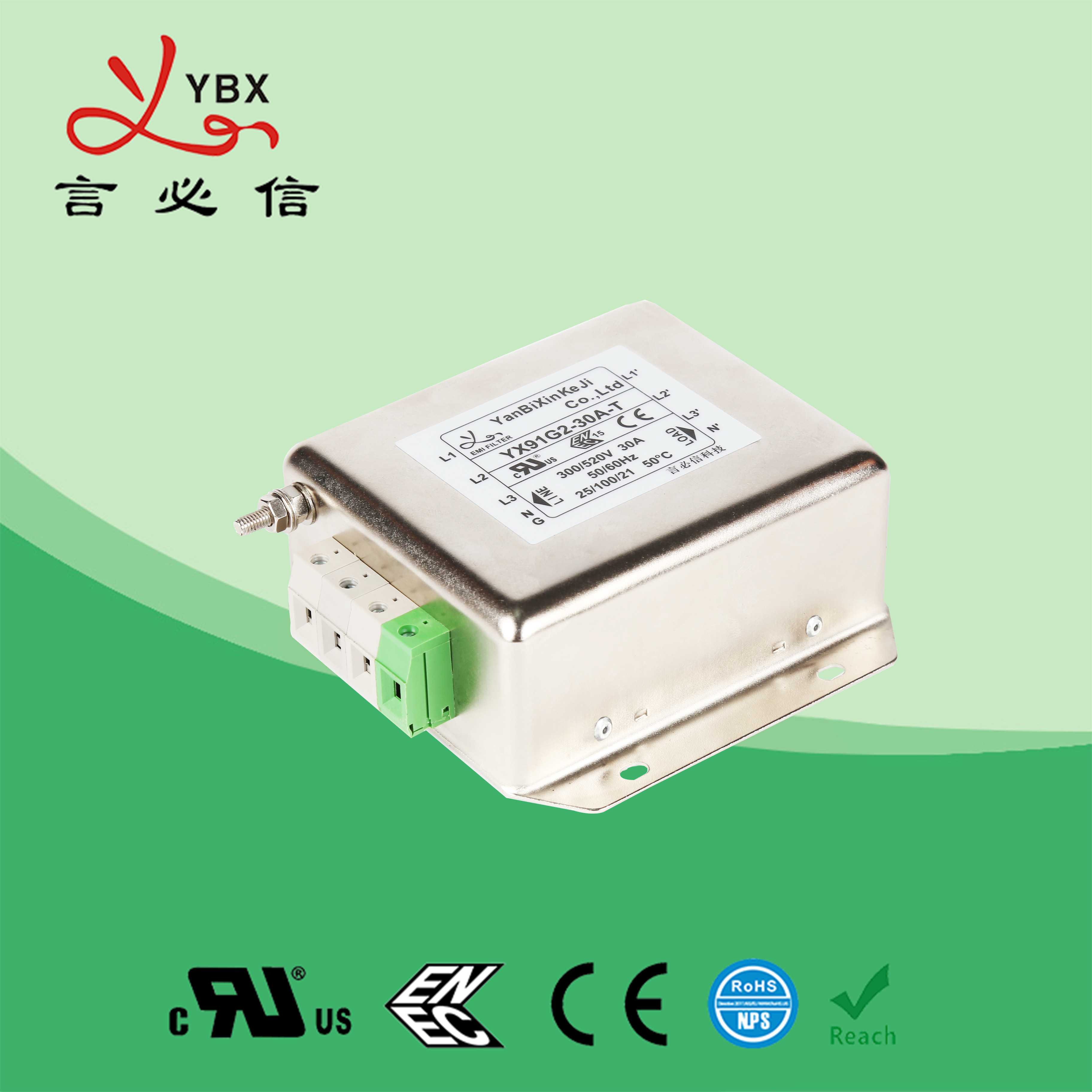 Wholesale Passive 3 Phase Rfi Filter 440VAC 10A Low Pass Transfer Function from china suppliers