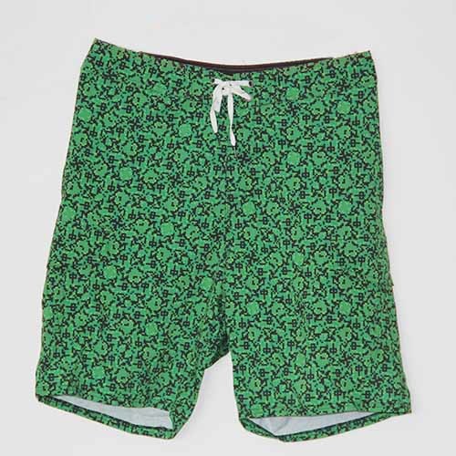 Wholesale Green Patterned Polyester Board Shorts , All Over Print 4 Way Stretch Shorts from china suppliers