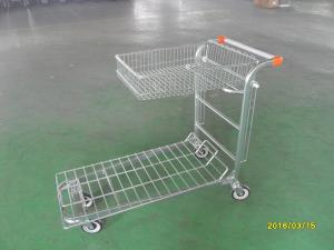 Wholesale Supermarket Warehouse Trolley cart with square steel tube base and logo on handle from china suppliers