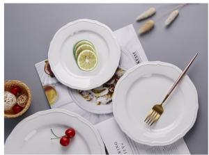 Wholesale Wedding Melamine Dinnerware Sets White Round Plate Elegant Design from china suppliers