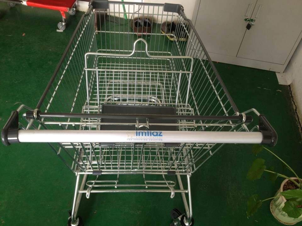 Wholesale 160L Supermarket Shopping Trolley Zinc Plating With Bottom Moved Rack from china suppliers
