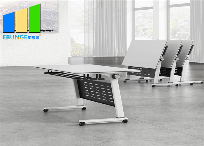 Buy cheap Mobile Foldable Office Desk Folding School Training Room Table With Storage from wholesalers