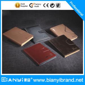 Wholesale Luxury reusable excellent genuine leather loose leaf notebook from china suppliers