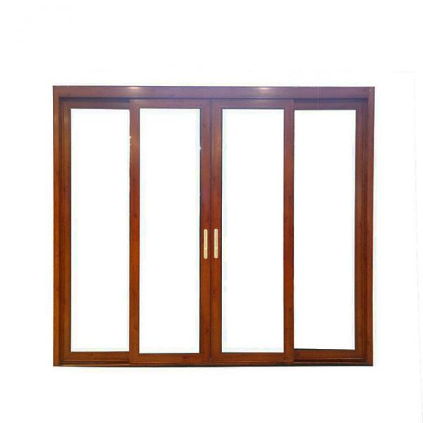 Quality Non Thermal Break Aluminum Sliding Doors With 2 Track 1.6mm Thickness Wood Grain for sale