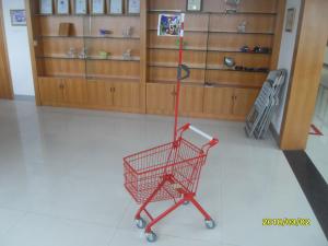 Wholesale Green Powder Coating 33 Liter Metal Kids Shopping Carts With Flag from china suppliers