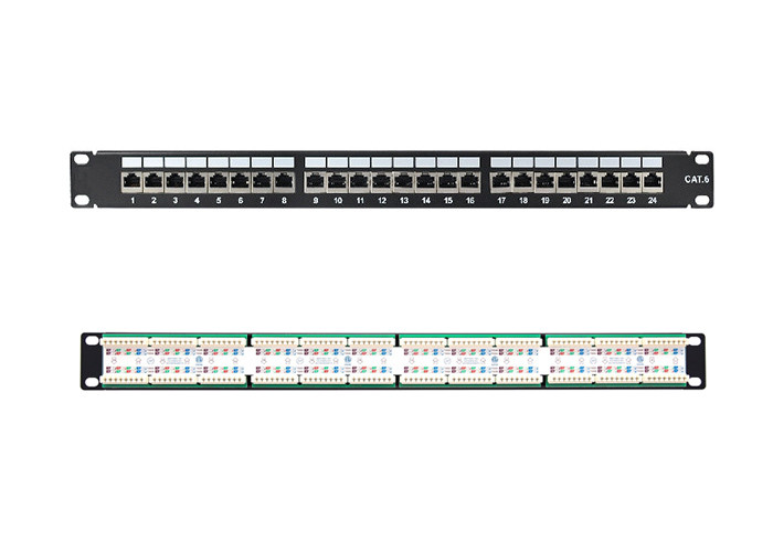 Wholesale Rack Mount 24 Port Data Patch Panel , Compatible CAT 5E / 6 Ethernet Patch Panel from china suppliers