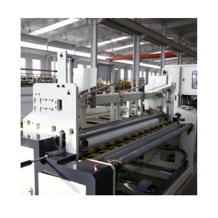 China Automatic toilet paper tissue roll rewinding convert making rotary drilling machine and embossed for sale