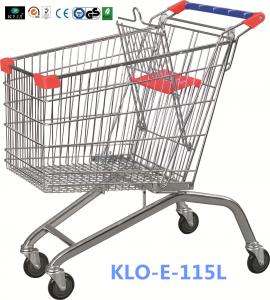 Wholesale Large Heavy Duty Supermarket UK Shopping Cart 115L With 4x4 Inch Swivel PU Wheel from china suppliers