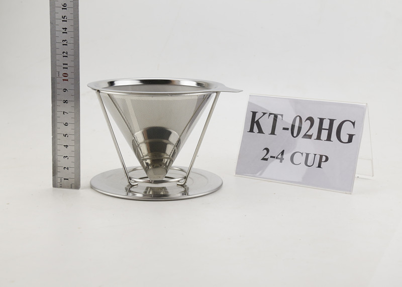 Wholesale Food Grade Stainless Steel Coffee Dripper With Holder , Silver Color from china suppliers